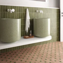 Aelle Carrelage Carrelage Sol Pour Wc<Cabochon sol / mur brillant 3,4x3,4 cm Taco KASBAH VERD