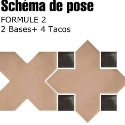 Aelle Carrelage Cabochon sol / mur mate 3,4x3,4 cm Taco KASBAH CANVAS MATT- Carrelage Sol Uni|Carrelage Sol Pour Wc