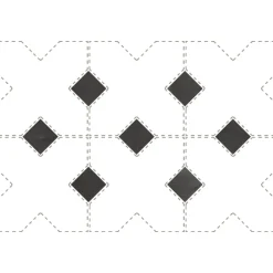 Aelle Carrelage Cabochon sol / mur mate 3,4x3,4 cm Taco KASBAH BLACK HAT MATT- Carrelage Sol Uni