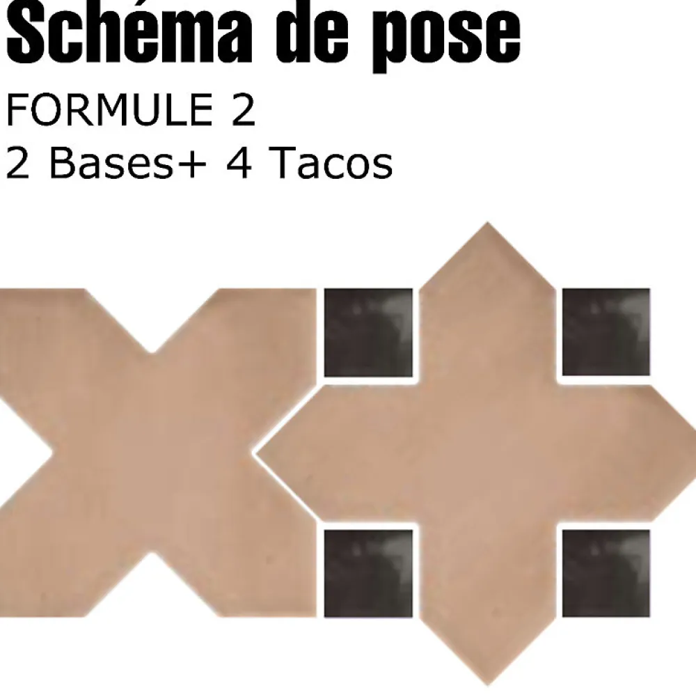 Aelle Carrelage Cabochon sol / mur mate 3,4x3,4 cm Taco KASBAH AMBER GREY MATT- Carrelage Sol Uni