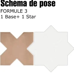 Aelle Carrelage Cabochon sol / mur mate 3,4x3,4 cm Taco KASBAH AMBER GREY MATT- Carrelage Sol Uni