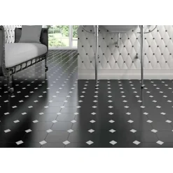 Aelle Carrelage Cabochon sol / mur uni blanc brillant 4,6x4,6 cm TACO OCTAGON BLANCO- Carrelage Sol Pour Wc