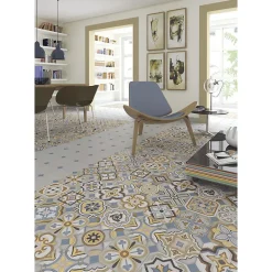 Eiffel art construction Carrelage Sol Uni<Cabochon sol / mur uni bleu 4x4 cm VODEVIL TACO DOME NUBE (vendu par boite de 100 pièces)