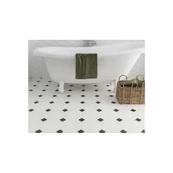 Aelle Carrelage Cabochon sol / mur uni noir brillant 4,6x4,6 cm TACO OCTAGONNEGRO- Carrelage Sol Uni