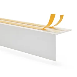 Quest Cache de tringle à rideau PVC 30x30mm, 2m, installation de la bande lumineuse LED, blanc- Plinthe Pour Sol En Vinyle Et Pvc