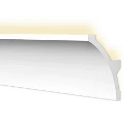 Eternal Parquet Moulure<Cadre de plafond 100 ml avec prédisposition LED 60 x 80 x 2000 mm en polymères - polystructuré