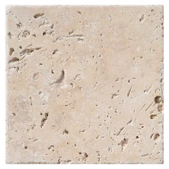 GoodHome Carreau en travertin sol et mur L.10 x l.10 cm x ép.10 mm, Travertino- Travertin