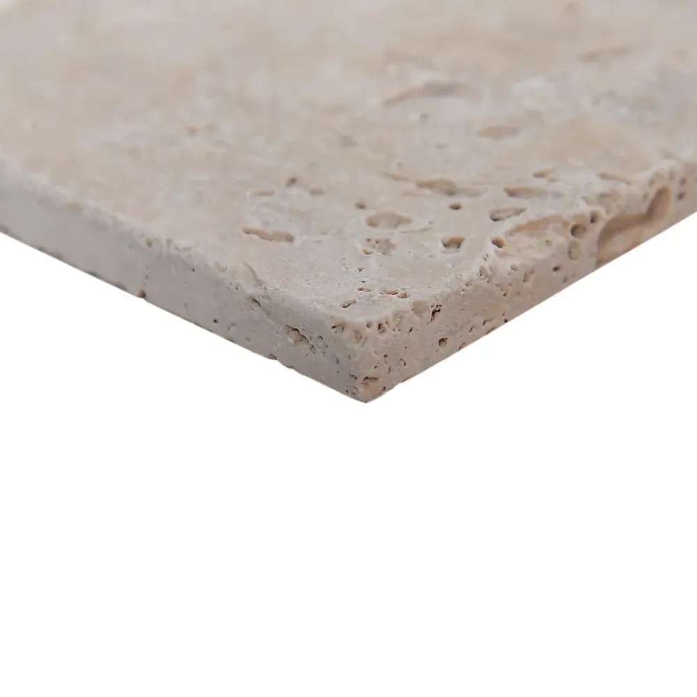 GoodHome Carreau en travertin sol et mur L.10 x l.10 cm x ép.10 mm, Travertino- Travertin