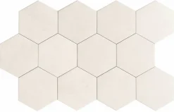 Lux Mosaic Carreau Hexagonal Effet Ciment. Grès Cérame Sol et Mur. Custom Ivoire 14x16cm- Carrelage Sol Pour Cuisine
