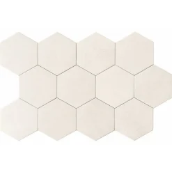 Lux Mosaic Carreau Hexagonal Effet Ciment. Grès Cérame Sol et Mur. Custom Ivoire 14x16cm- Carrelage Sol Pour Cuisine