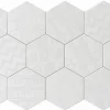 Lux Mosaic Carrelage Sol Uni|Carrelage Sol Pour Wc<Carreau Hexagonal Effet Ciment. Grès Cérame Sol et Mur. Décor Custom Blanc 14x16cm