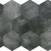 Lux Mosaic Carreau Hexagonal en Grès Cérame Effet Ciment. Série Denia Graphite 14x16 cm- Carrelage Sol Effet Béton|Carrelage Sol Pour Cuisine
