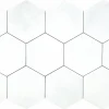 Lux Mosaic Carreau Hexagonal en Grès Cérame Effet Ciment. Série Denia Blanc 14x16 cm- Carrelage Sol Pour Salle De Bains