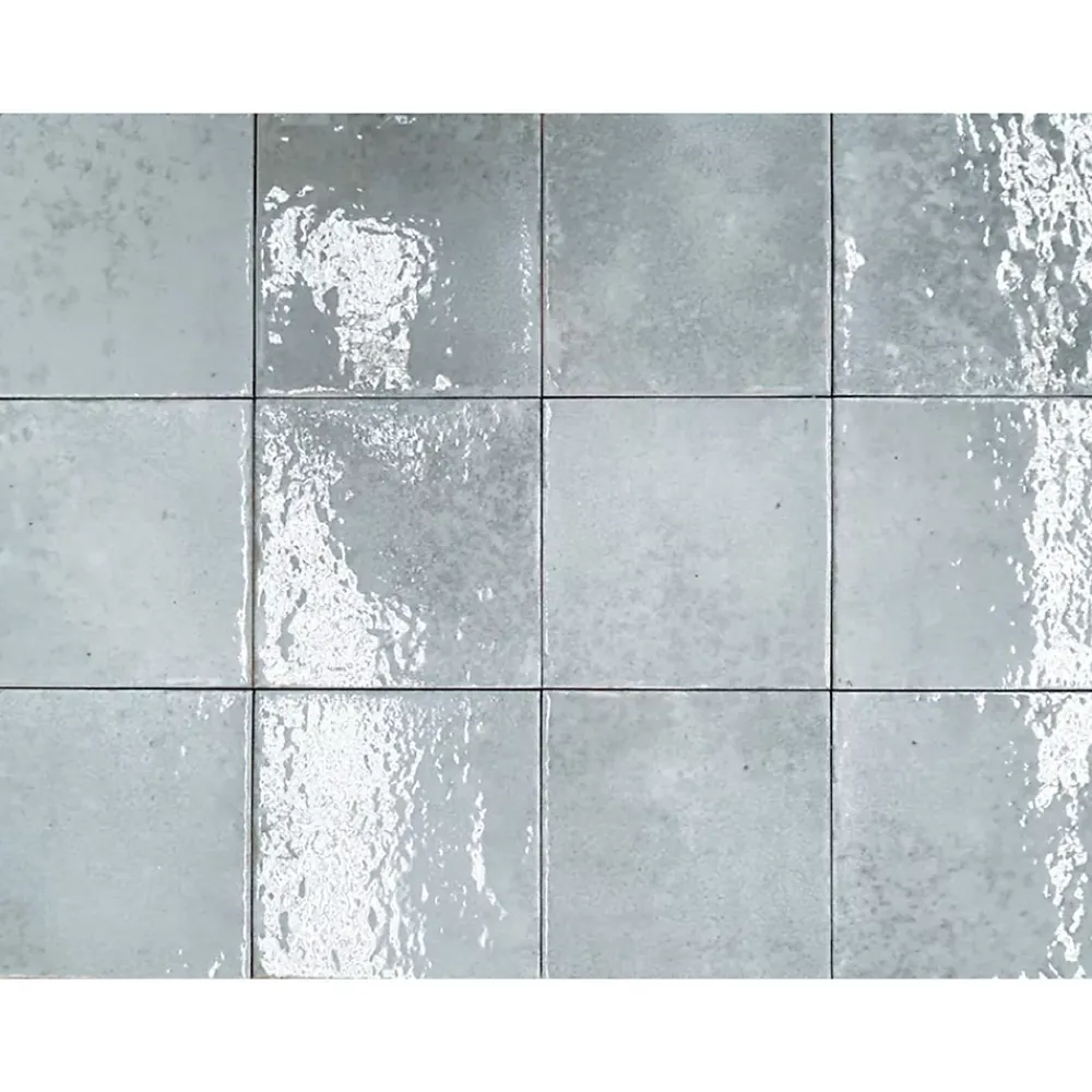 Lux Mosaic Carreau Mural Intérieur/Extérieur Brillant. Nissel Gris 12x12 cm- Faïence Pour Cuisine|Faïence Pour Salle De Bains