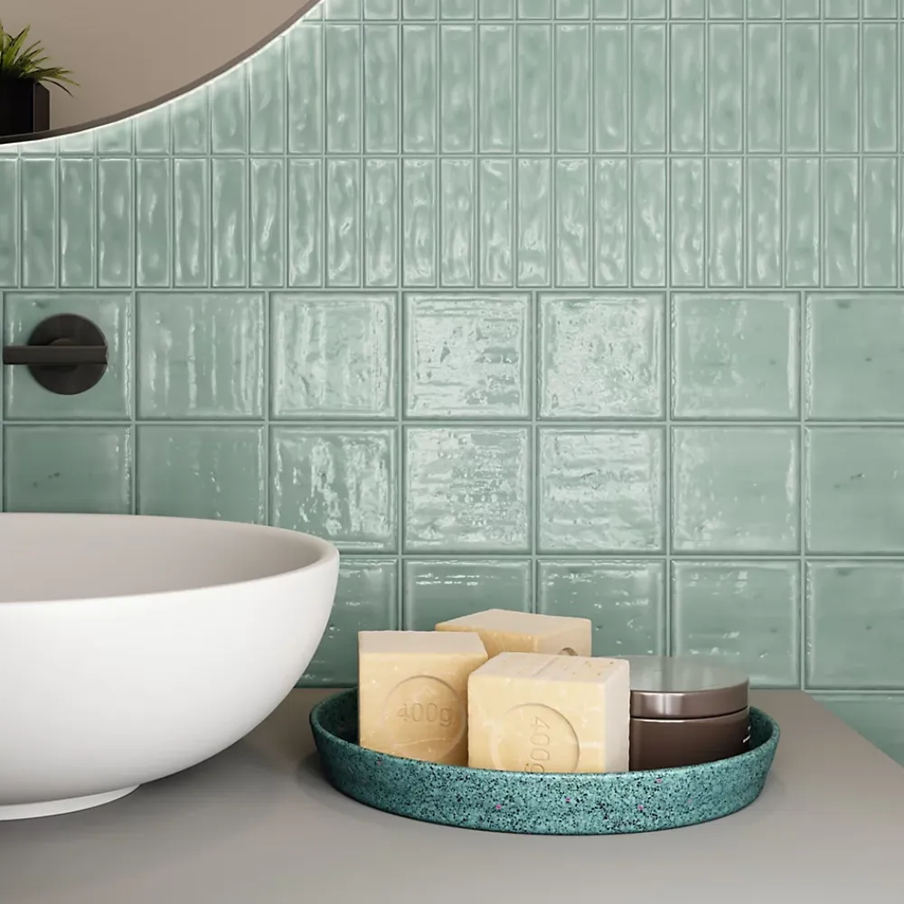 Lux Mosaic Carreau Pré-découpé Effet Mosaïque. Série Stick Blanc Fern 20x20 cm- Carrelage Mural Pour Pièce À Vivre|Carrelage Mural Pour Cuisine