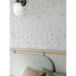 Lux Mosaic Carrelage Mural Effet Terrazzo<Carreau Premium pour mur effet Terrazzo. Terrazzo Grey Mat. 7,5x30 cm.