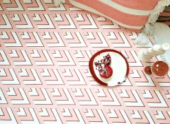 Hendaya Carreaux de ciment véritable - Desert Rose - Pink- Carrelage Sol Pour Cuisine