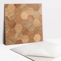Tulup Dalle Et Lame Pvc<Carreaux vinyle 30x30 cm Géométrie du bois 9 pcs