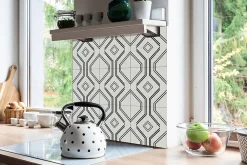 Tulup Dalle Et Lame Pvc<Carreaux vinyle 30x30 cm Traits géométriques 9 pcs