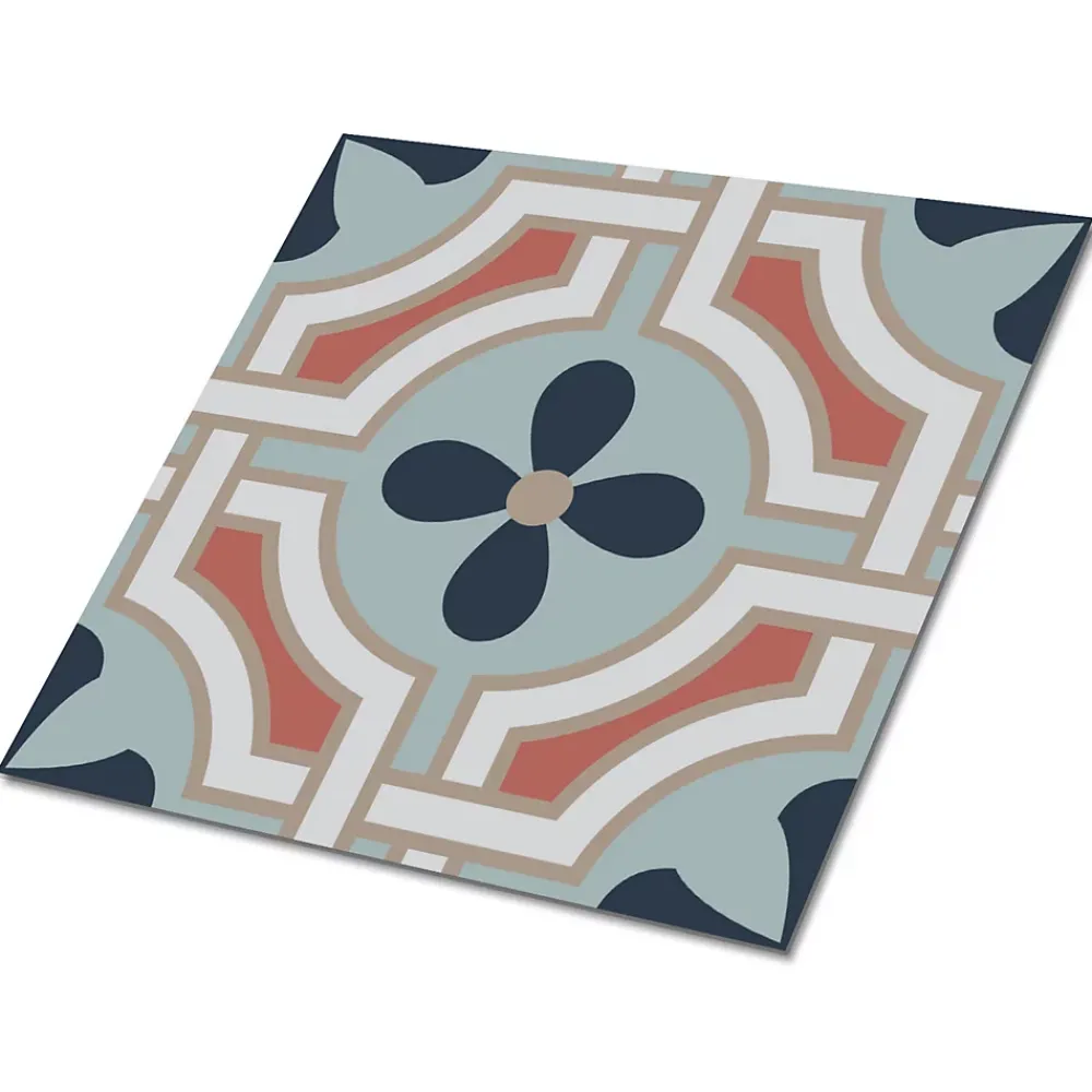 Tulup Carreaux vinyle 30x30 cm Motif fleuri 9 pcs- Dalle Et Lame Pvc