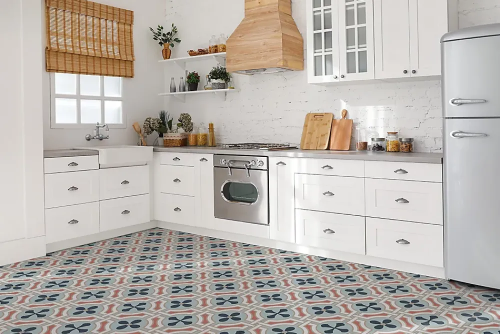 Tulup Carreaux vinyle 30x30 cm Motif fleuri 9 pcs- Dalle Et Lame Pvc