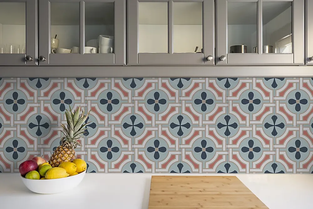 Tulup Carreaux vinyle 30x30 cm Motif fleuri 9 pcs- Dalle Et Lame Pvc
