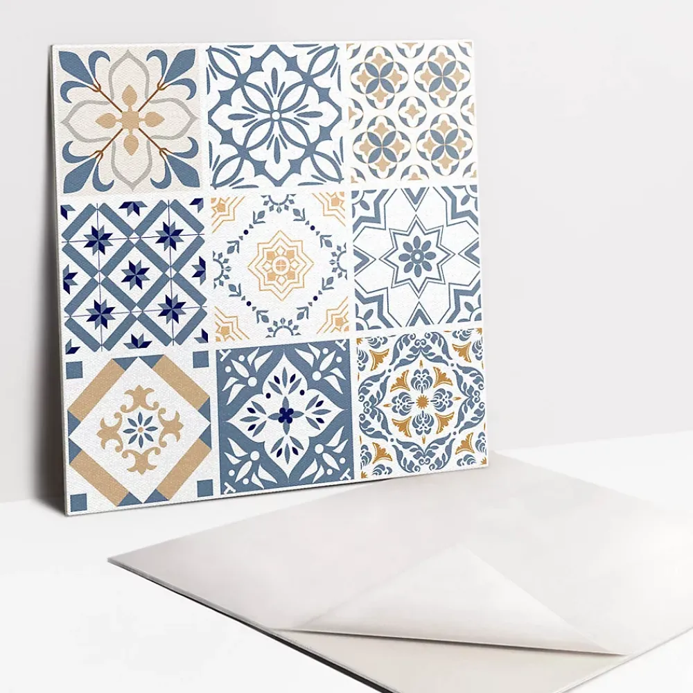 Tulup Carreaux vinyle 30x30 cm Mosaïque ornementale 9 pcs- Dalle Et Lame Pvc