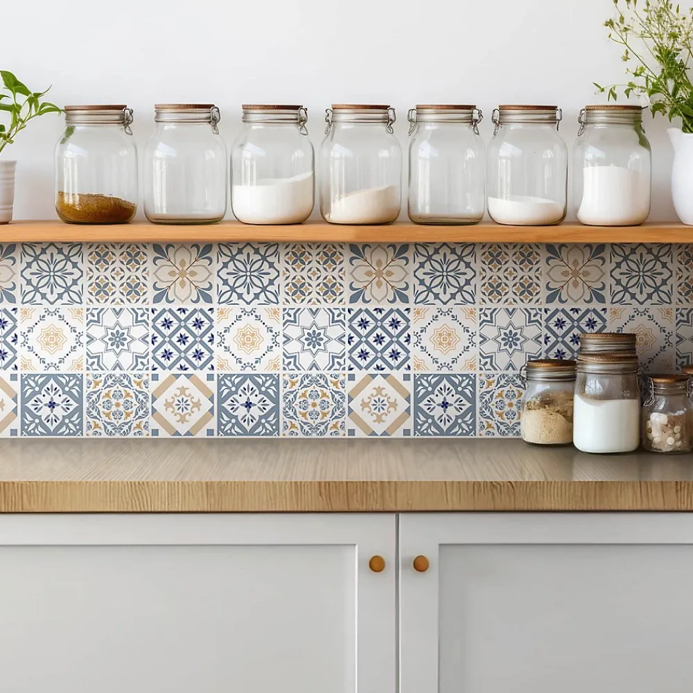 Tulup Carreaux vinyle 30x30 cm Mosaïque ornementale 9 pcs- Dalle Et Lame Pvc