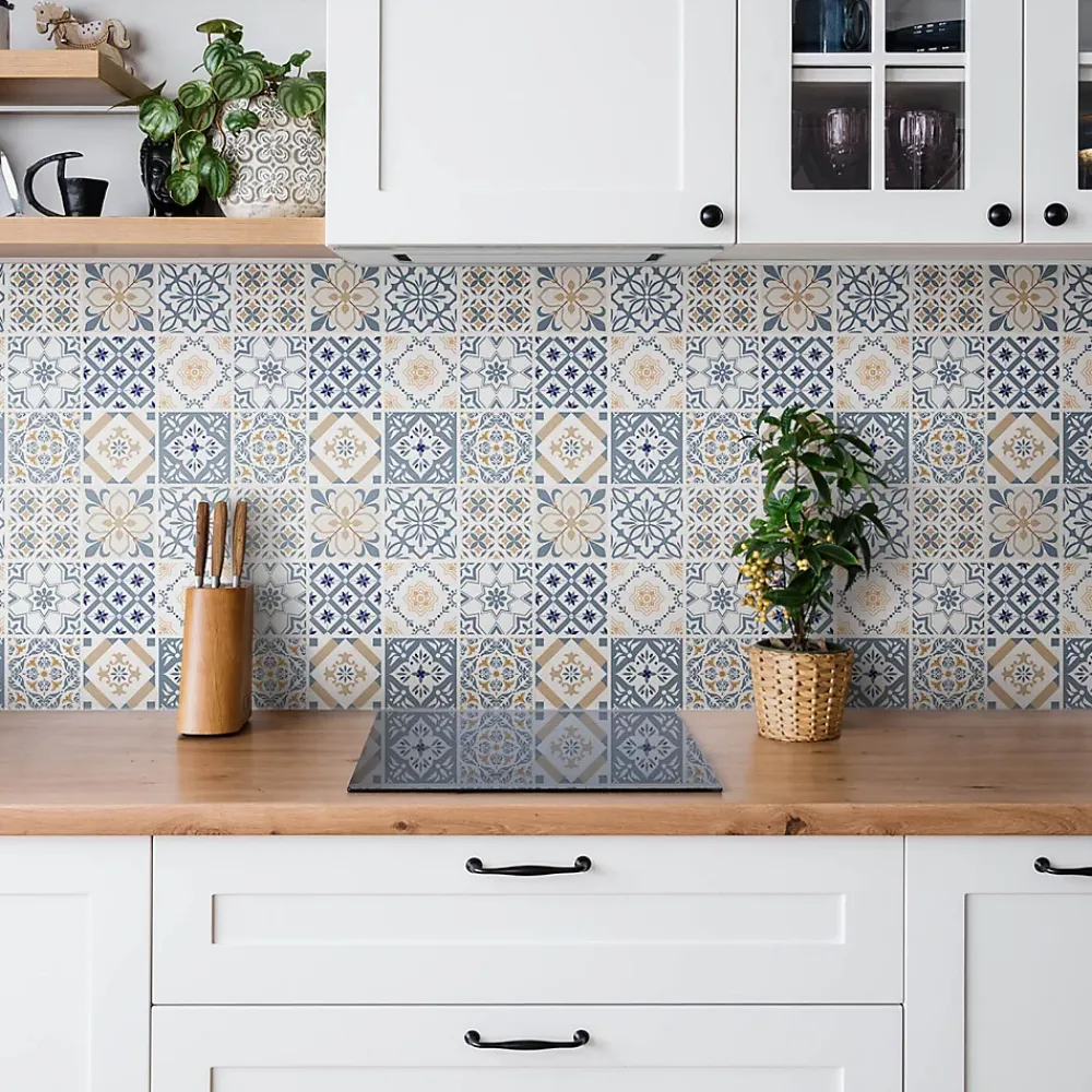 Tulup Carreaux vinyle 30x30 cm Mosaïque ornementale 9 pcs- Dalle Et Lame Pvc
