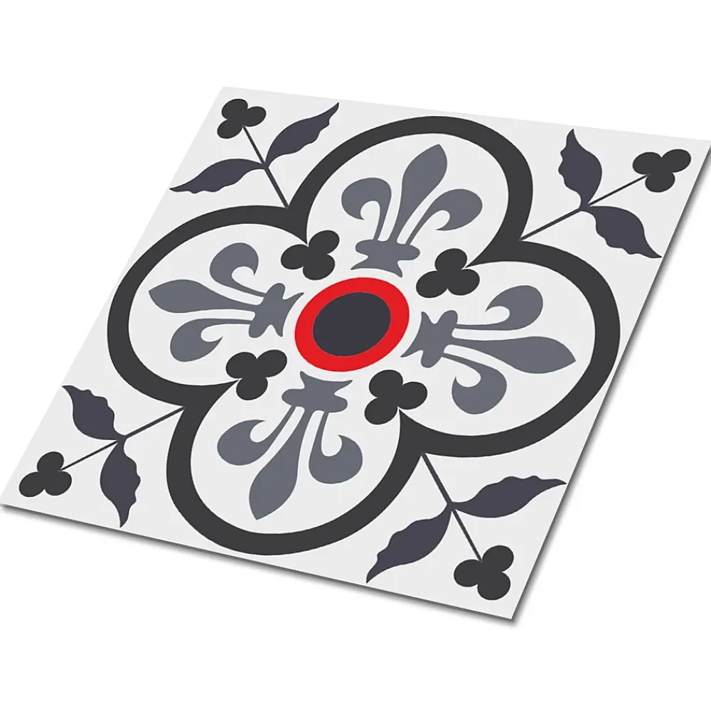 Tulup Dalle Et Lame Pvc<Carreaux vinyle 30x30 cm Fleurs et motifs royaux 9 pcs