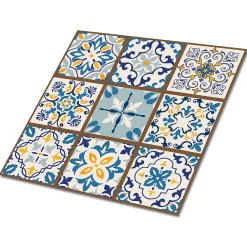 Tulup Carreaux vinyle 30x30 cm Patchwork arabe 9 pcs- Dalle Et Lame Pvc