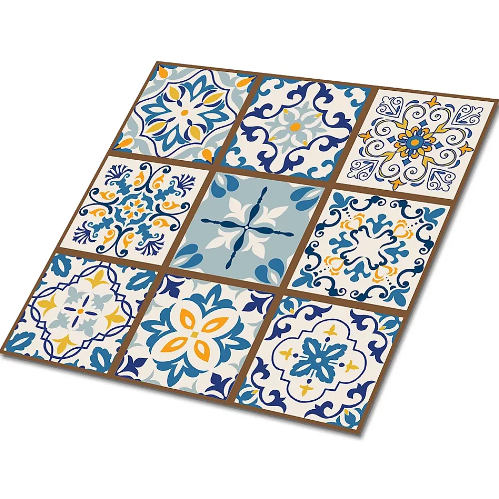 Tulup Carreaux vinyle 30x30 cm Patchwork arabe 9 pcs- Dalle Et Lame Pvc