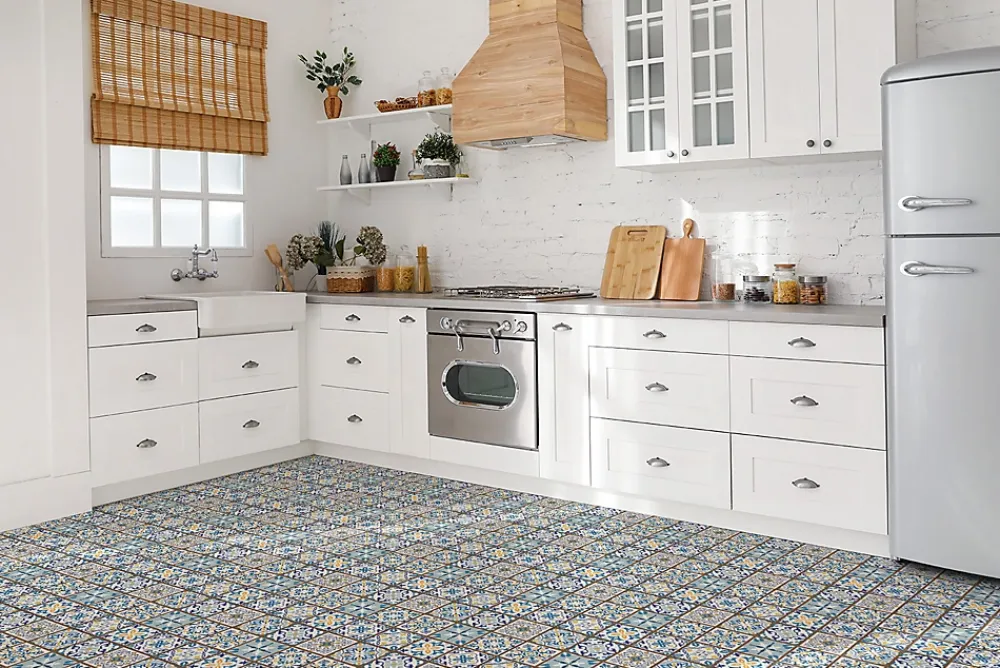 Tulup Carreaux vinyle 30x30 cm Patchwork arabe 9 pcs- Dalle Et Lame Pvc