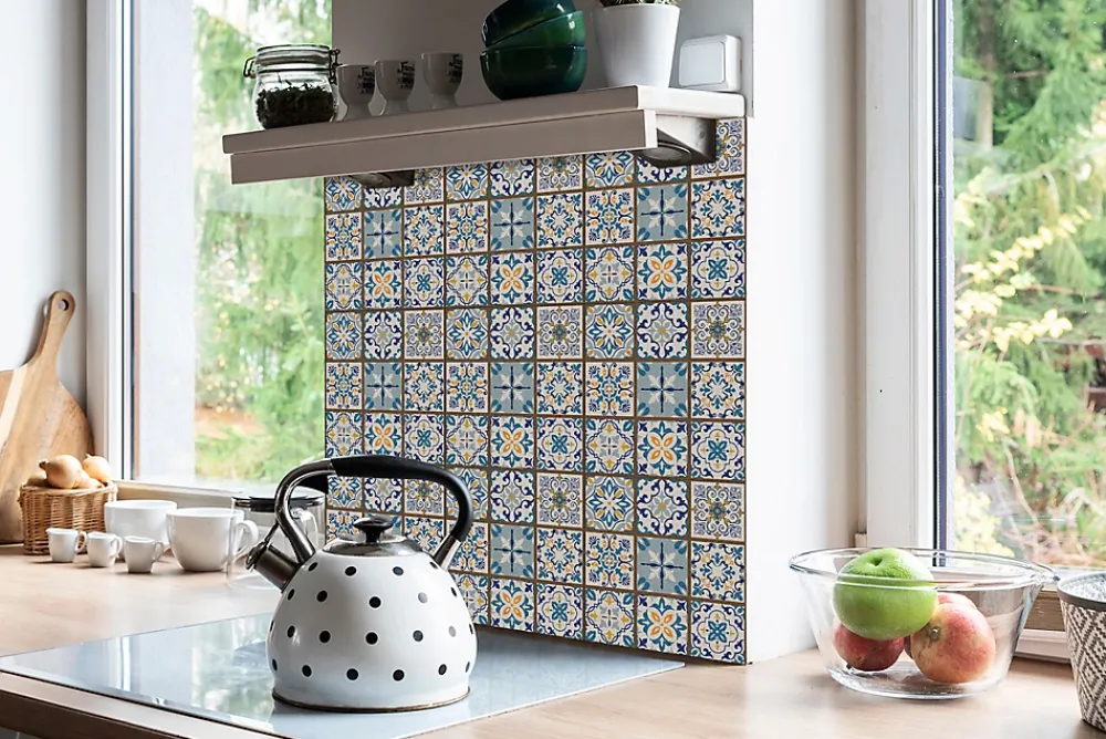 Tulup Carreaux vinyle 30x30 cm Patchwork arabe 9 pcs- Dalle Et Lame Pvc