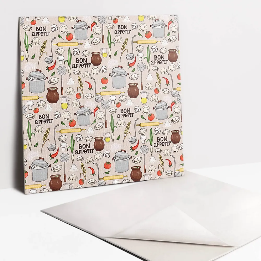 Tulup Dalle Et Lame Pvc<Carreaux vinyle 30x30 cm Thème du bon appétit 9 pcs