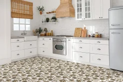 Tulup Carreaux vinyle 30x30 cm Décoration florale 9 pcs- Dalle Et Lame Pvc