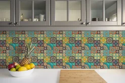 Tulup Carreaux vinyle 30x30 cm Patchwork 9 pcs- Dalle Et Lame Pvc