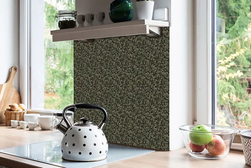 Tulup Carreaux vinyle 30x30 cm Mosaïque militaire 9 pcs- Dalle Et Lame Pvc