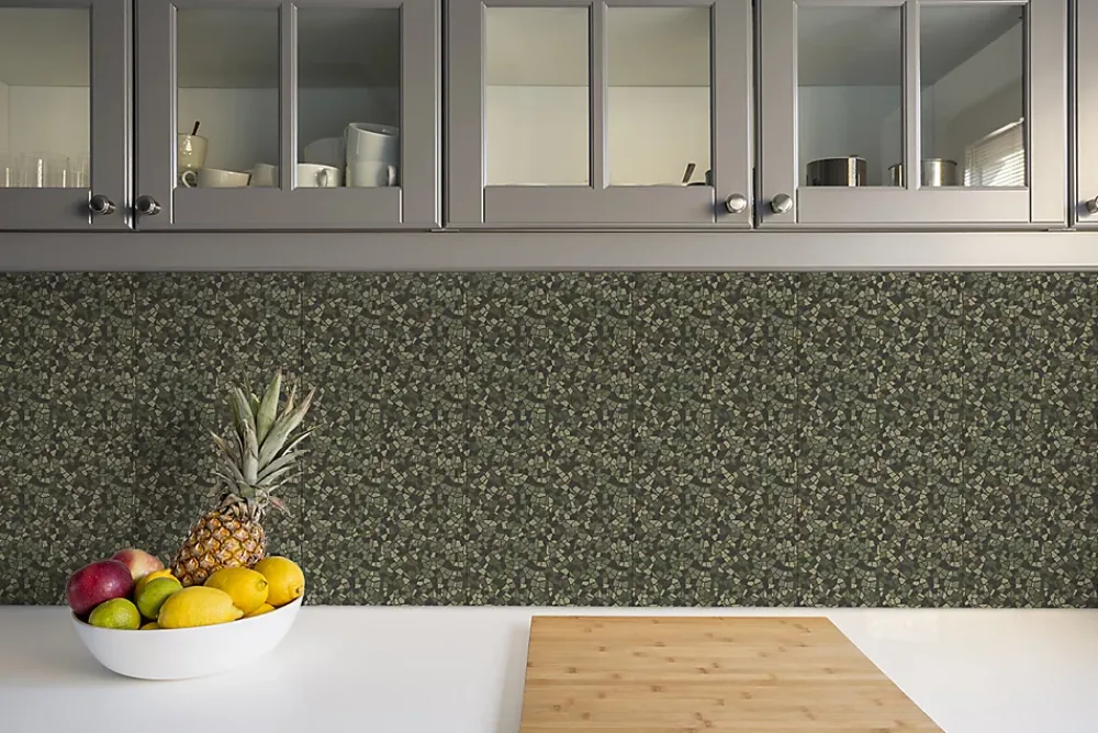 Tulup Carreaux vinyle 30x30 cm Mosaïque militaire 9 pcs- Dalle Et Lame Pvc