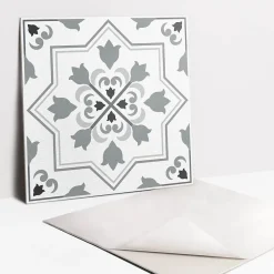Tulup Dalle Et Lame Pvc<Carreaux vinyle 30x30 cm Ornement gris 9 pcs