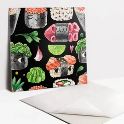 Tulup Carreaux vinyle 30x30 cm Sushis de conte de fées 9 pcs- Dalle Et Lame Pvc
