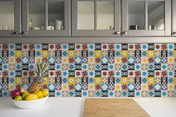 Tulup Carreaux vinyle 30x30 cm Mosaïque orientale 9 pcs- Dalle Et Lame Pvc