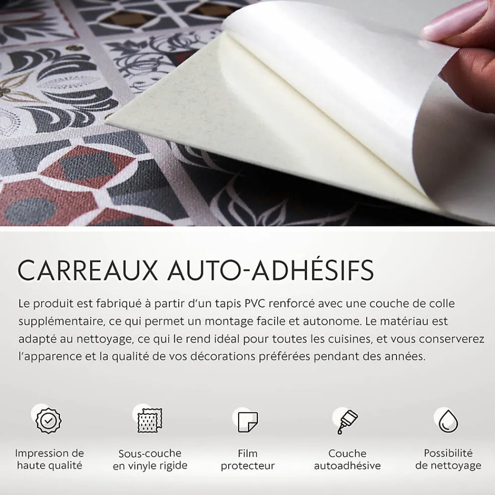 Tulup Carreaux vinyle 30x30 cm Modèle espagnol 9 pcs- Dalle Et Lame Pvc