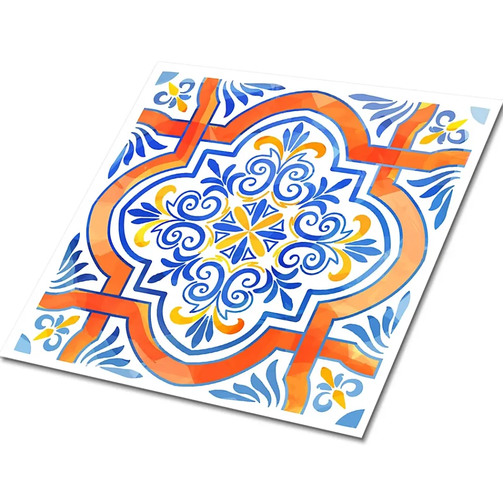 Tulup Dalle Et Lame Pvc<Carreaux vinyle 30x30 cm Graphiques de style azulejo 9 pcs