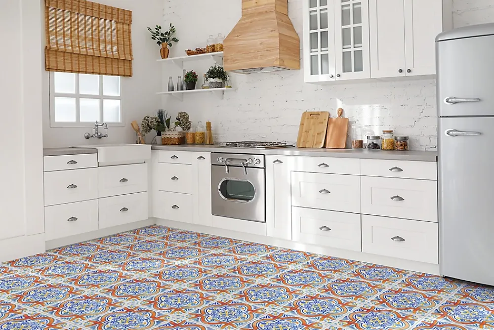 Tulup Dalle Et Lame Pvc<Carreaux vinyle 30x30 cm Graphiques de style azulejo 9 pcs