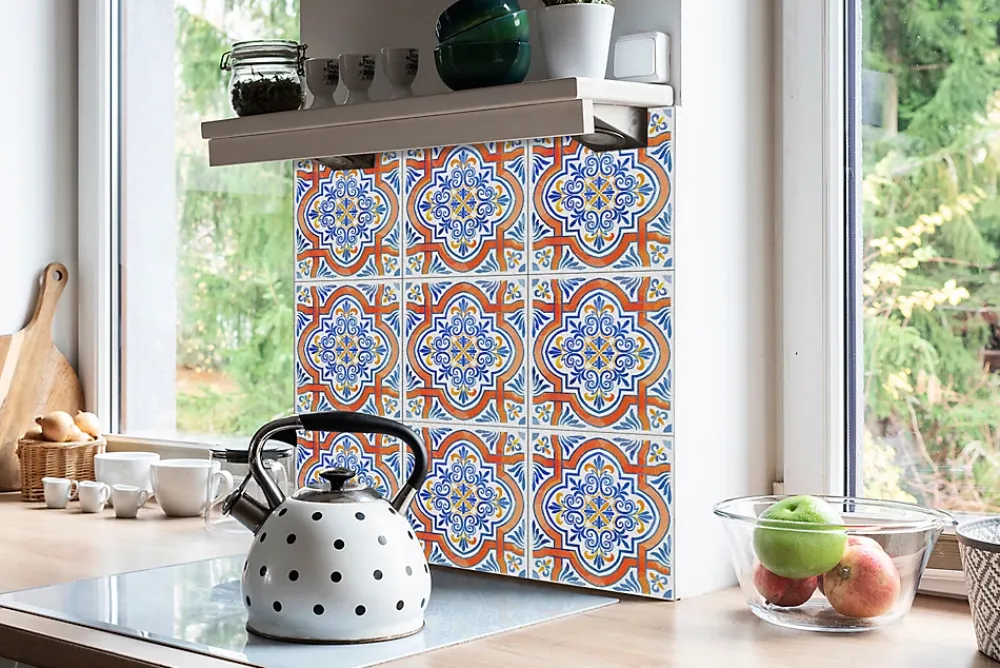 Tulup Dalle Et Lame Pvc<Carreaux vinyle 30x30 cm Graphiques de style azulejo 9 pcs
