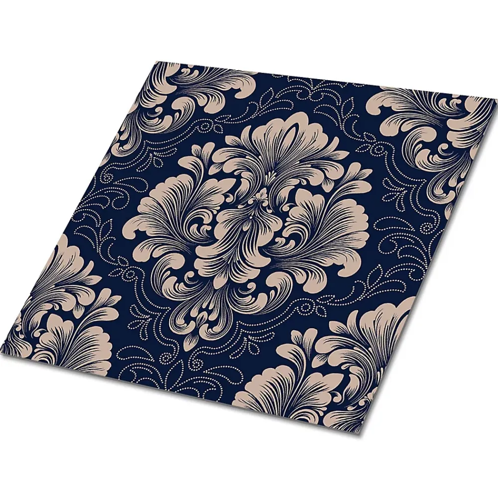 Tulup Dalle Et Lame Pvc<Carreaux vinyle 30x30 cm Motif damassé 9 pcs