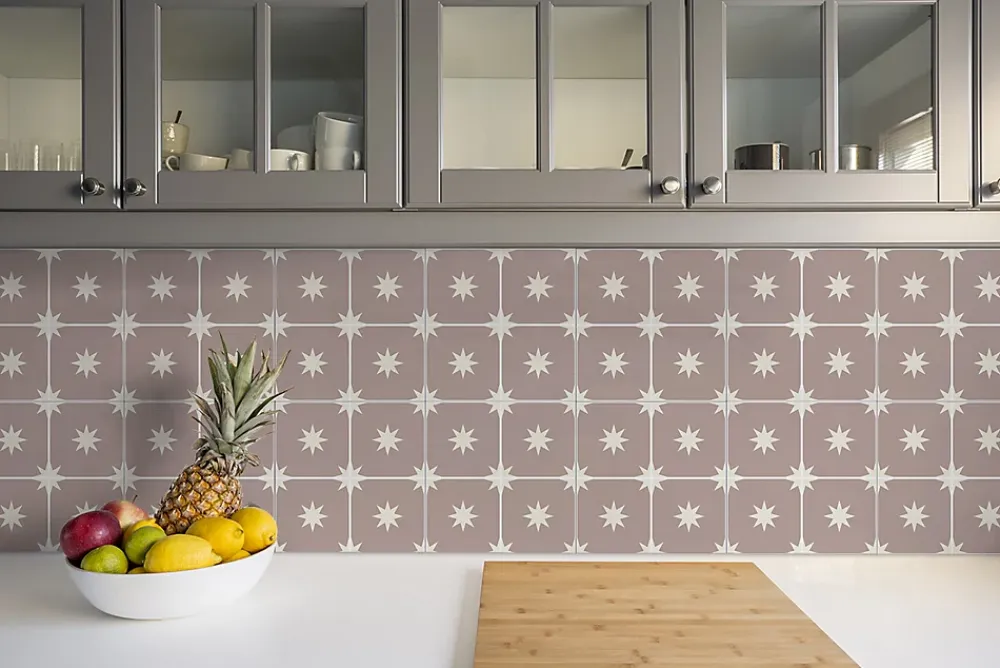 Tulup Carreaux vinyle 30x30 cm Carrés et étoiles 9 pcs- Dalle Et Lame Pvc
