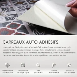 Tulup Dalle Et Lame Pvc<Carreaux vinyle 30x30 cm Motif arabe oriental 9 pcs