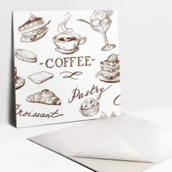 Tulup Carreaux vinyle 30x30 cm Thème du café 9 pcs- Dalle Et Lame Pvc